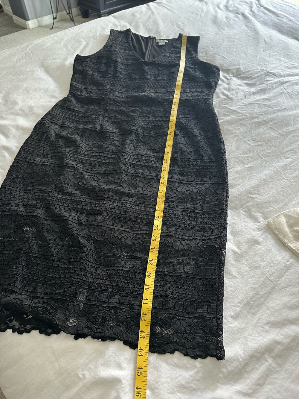 H&M Black Lace Midi Dress with V-Neck, size large - Picture 11 of 15